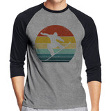 Camiseta Raglan Snowboard Retro Snowboarding Manga 3/4