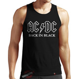 Camiseta Regata Ac Dc Back In Black Banda Rock Metal Algodão