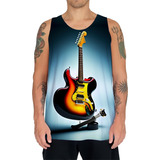 Camiseta Regata Guitarra Instrumento Nota Musical