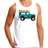 Camiseta Regata Jeep Carro Alto Azul