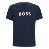 Camiseta Regular Fit De Algodão Com Estampa De Logo Boss