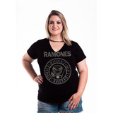 Camiseta Rock Ramones Plus Size Feminina