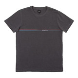 Camiseta Rvca United Stripe Masculina Preto