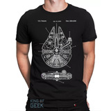 Camiseta Star Wars Millennium Falcon Chewbacca Han Solo Geek