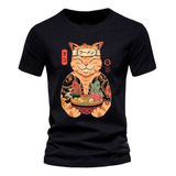 Camiseta Unissex Gato Cat Sushi Lámen