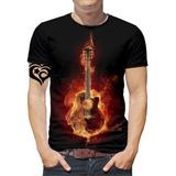 Camiseta Violão Plus Size Masculina Guitarra