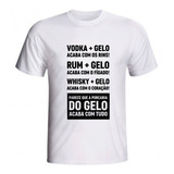Camiseta Vodka Rum Whisky Gelo Doenças