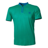 Camiseta Wilson Masculina Slam 1/2 Zip Verde