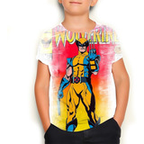Camiseta Wolverine Desenho Kids Estoque Disponivel