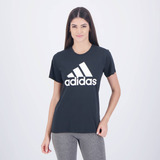 Camiseta adidas Logo Feminina Preta E Branca