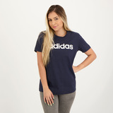 Camiseta adidas Logo Linear Feminina Marinho