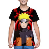 Camiseta/camisa Infantil Naruto Uzumaki - Selo Kyuubi Raposa