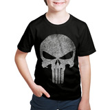 Camisetas Infantil Justiceiro Marvel Punisher Hq Heróis