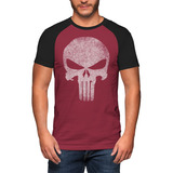 Camisetas Raglan Justiceiro Punisher Hq Heróis Caveira 