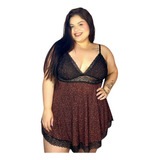 Camisola De Onça Sexy Plus Size S/ Bojo Liganete