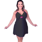 Camisola Feminina Plus Size Estampada Em Liganete Sem Bojo 