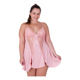 Camisola Plus Size S Bojo Renda Sexy Conforto Noite Kit 3