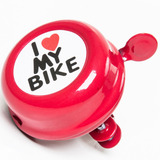 Campainha Buzina Bike Bicicleta Aço Trim Trim I Love My Bike Cor Vermelho