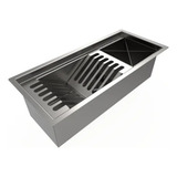 Canal Organizador Inox Escorredor 50 Cm C/ Válvula Pia Linda