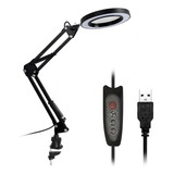 Candeeiro De Leitura Dobrável Com Lupa 5x E Luz Led