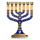 Candelabro Menora 12 Tribos - Azul