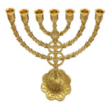 Candelabro Menorá Cristão Israel Judaico Igreja Dourado 30cm