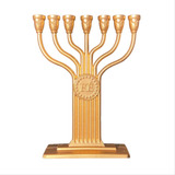 Candelabro Menorá Dourado Fé (plástico)