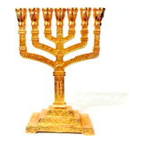 Candelabro Menora Sete Velas Judaico Com As 12 Tribos Israel