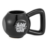 Caneca 3d Peso Academia Kettlebell Crossfit Cerâmica Preta