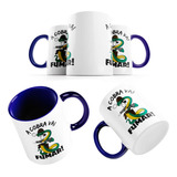 Caneca Azul Frase Simbolo A Cobra Vai Fumar Feb Brasil