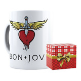 Caneca Banda Bon Jovi 325ml Cerâmica + Caixa Presente