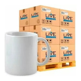 Caneca Branca De Porcelana Live Para Sublimação 36 Unid.