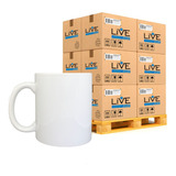 Caneca Brancas Porcelana Sublimação 325ml Live Caixa Com 36