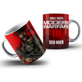 Caneca Call Of Duty Modern Warfare Mw3 Cod Warzone Seu Nick