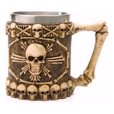 Caneca Caveira Black Skull Viking Medieval Cerveja Chopp Gin