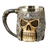 Caneca Chopp Medieval Cranio Caveira Viking Cerveja + Brinde