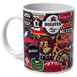 Caneca Criativa Rótulos De Cervejas