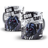 Caneca Darth Vader Star Wars Com Café Sem Café Porcelana 2