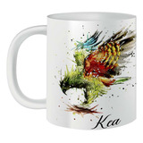 Caneca De Porcelana Pássaros Papagaio Da Neve Kea 325ml