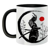Caneca De Porcelana Samurai Guerreiro Japônes Bushido Katana