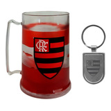 Caneca Gel Congelante Com Chaveiro Prateado Flamengo
