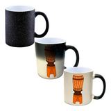 Caneca Mágica Glitter Atabaque Tambor Desenho Umbanda