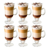 Caneca Para Café Taça De Cappuccino De Vidro 120ml 6 Peças