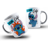 Caneca Personalizada Stitch Lilo Disney Com Café Sem Café