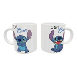 Caneca Personalizada Stitch Lilo Disney Com Café Sem Café