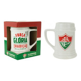 Caneca Porcelana Branca 500ml Fluminense Força Gloria E Trad