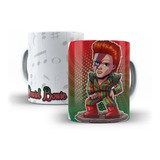 Caneca Porcelana Caricatura Ídolos Da Música David Bowie