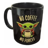 Caneca Porcelana Star Wars Preta No Coffee No Force