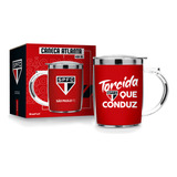 Caneca São Paulo Fc Presente Perfeito Para Torcedores Inox Cor Branco 450ml