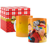 Caneca Snoopy E Charlie Brown 325ml Porcelana + Caixa Brinde